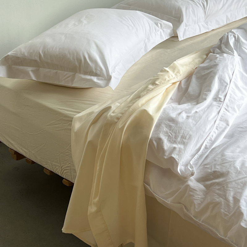 Organic Cotton Percale Sham Pillowslip set (of two) in Pure White