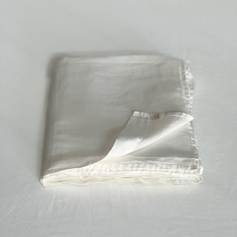 Linen Flat Sheet in White - Warehouse Sale