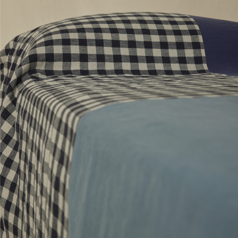 Atelier Bedcover in Gingham & Blue