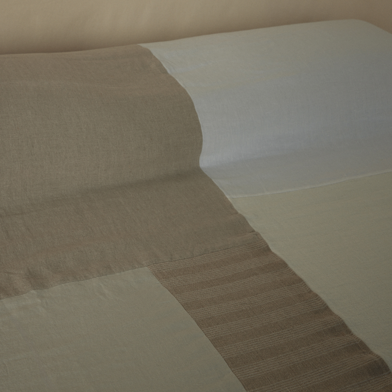 Atelier Bedcover in Natural & Stripe