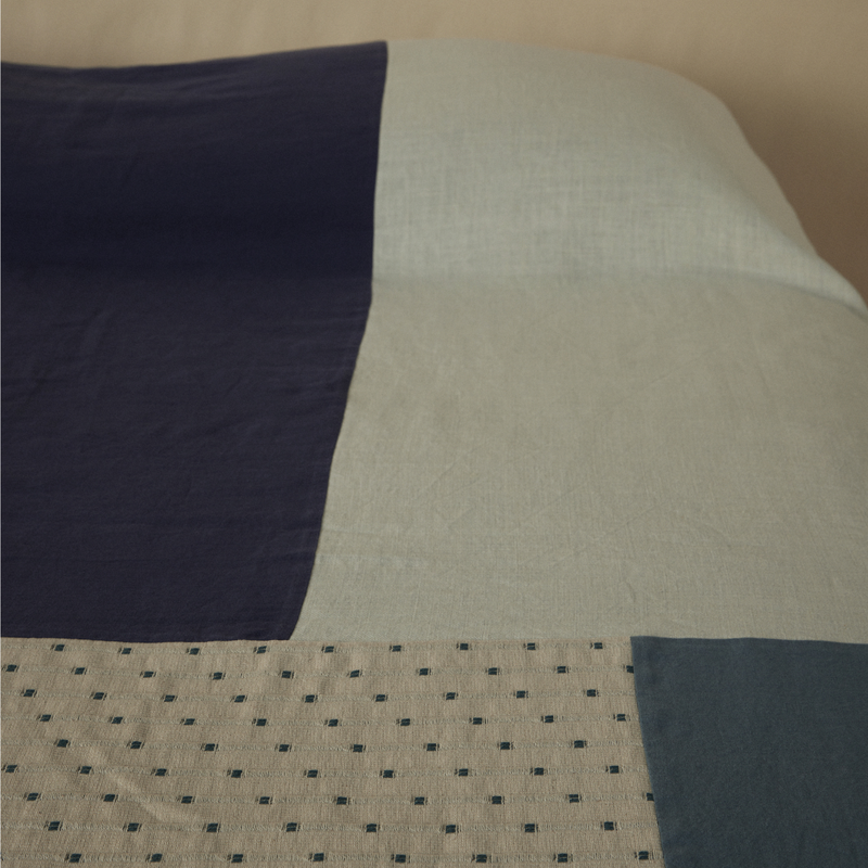 Atelier Bedcover in Gingham & Blue