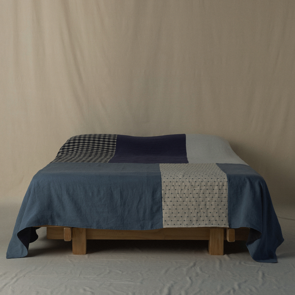 Atelier Bedcover in Gingham & Blue