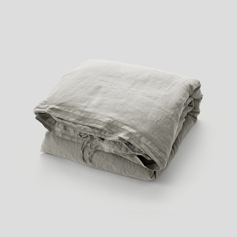 100% Linen Mixed Bedding Set - Dove Grey & Mist