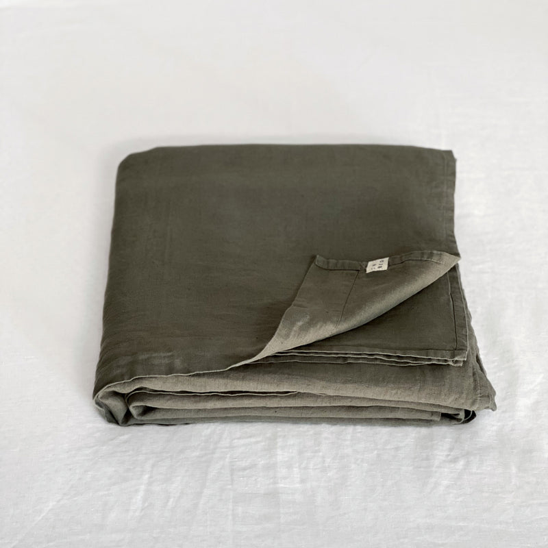 Linen Flat Sheet in Khaki - Warehouse Sale