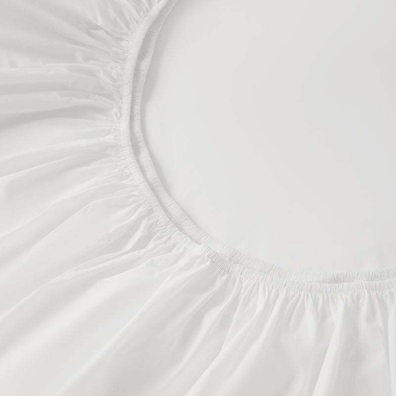 Organic Cotton Percale Fitted Sheet in Pure White