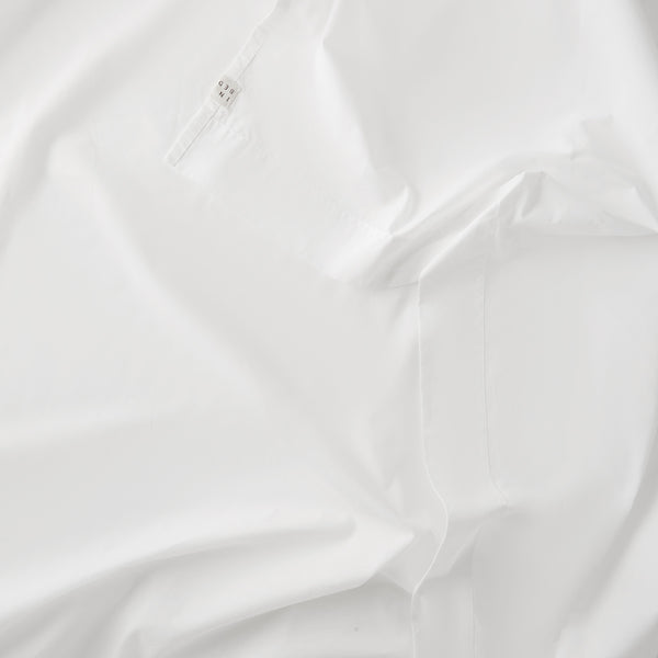 Organic Cotton Percale Flat Sheet in Pure White