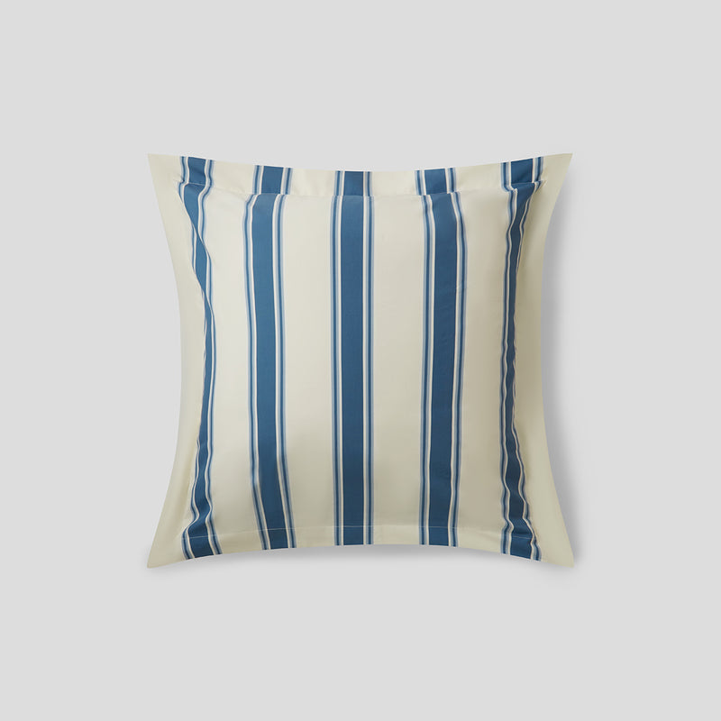 Organic Cotton Percale Sham Pillowslip set (of two) in Blue Stripe