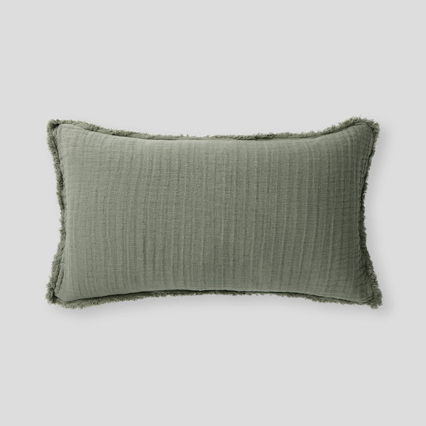 Cotton & Hemp Cushion in Eucalyptus - Rectangle