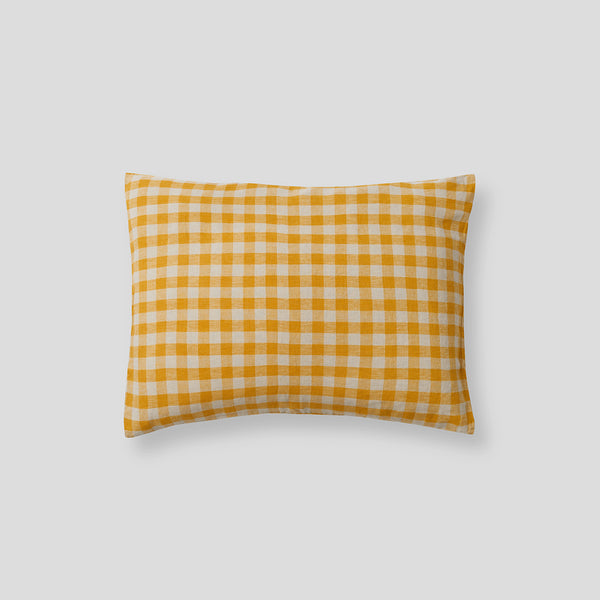 100% Linen Pillowslip (Single) in Marigold Gingham