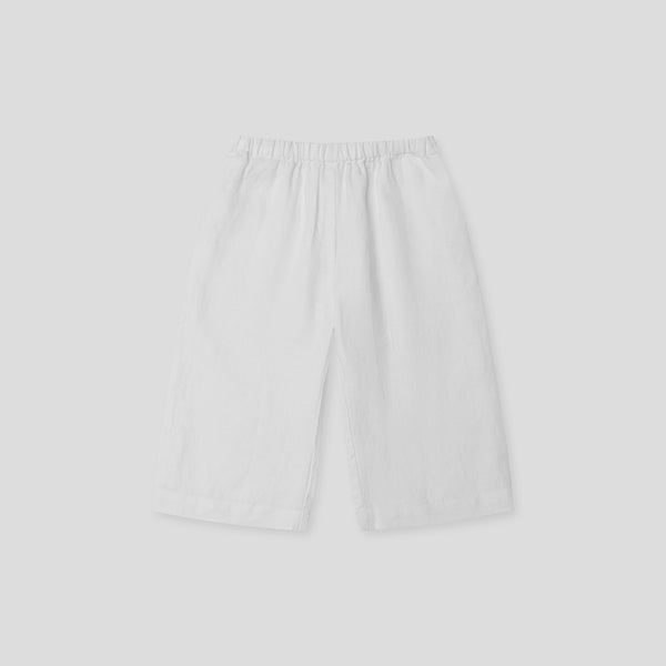 100% Linen Kids Pant in White