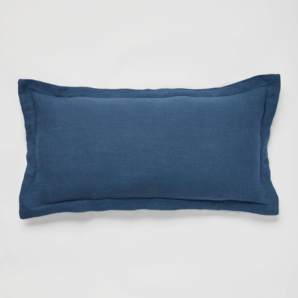 100% Linen Rectangle Cushion in Indigo