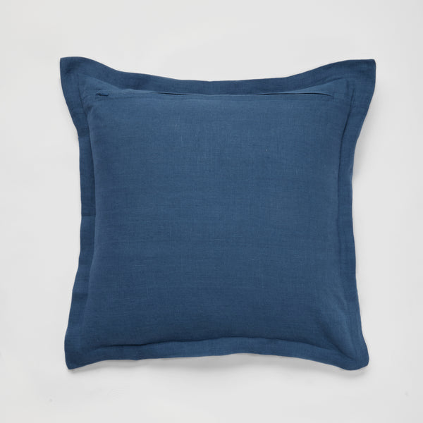 100% Linen Square Cushion in Indigo