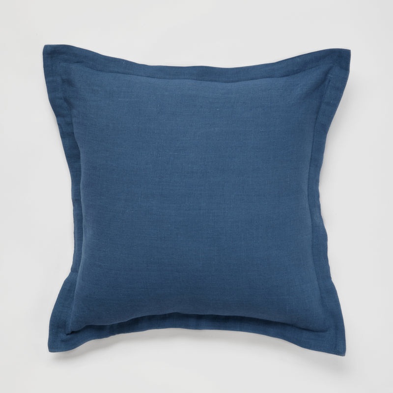 100% Linen Square Cushion in Indigo