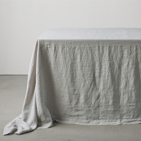 100% Linen Table Cloth in Dove Grey
