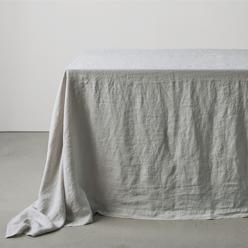 100% Linen Table Cloth in Dove Grey