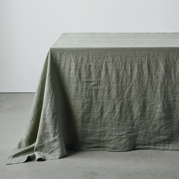 100% Linen Table Cloth in Khaki