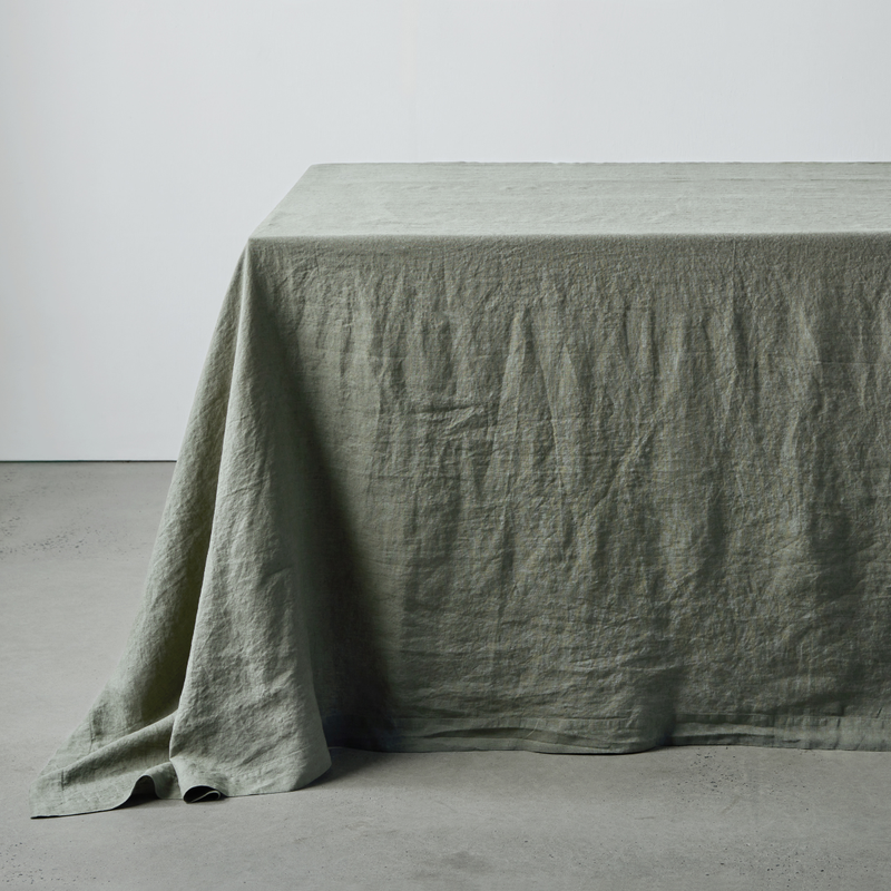 100% Linen Table Cloth in Khaki