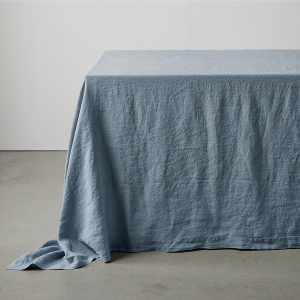 100% Linen Table Cloth in Lake