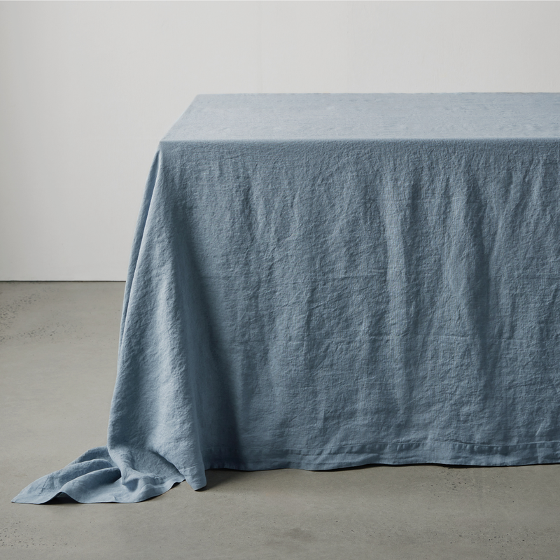 100% Linen Table Cloth in Lake