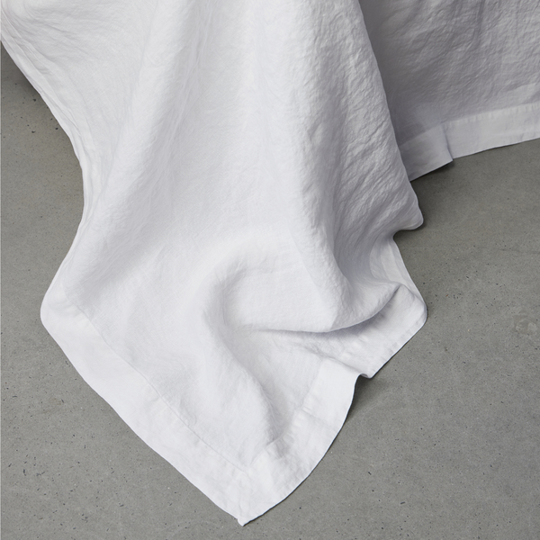100% Linen Table Cloth in White