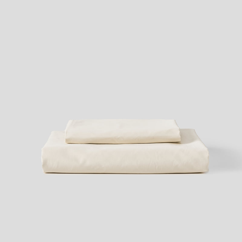 Organic Cotton Percale 300TC Duvet Set Milk