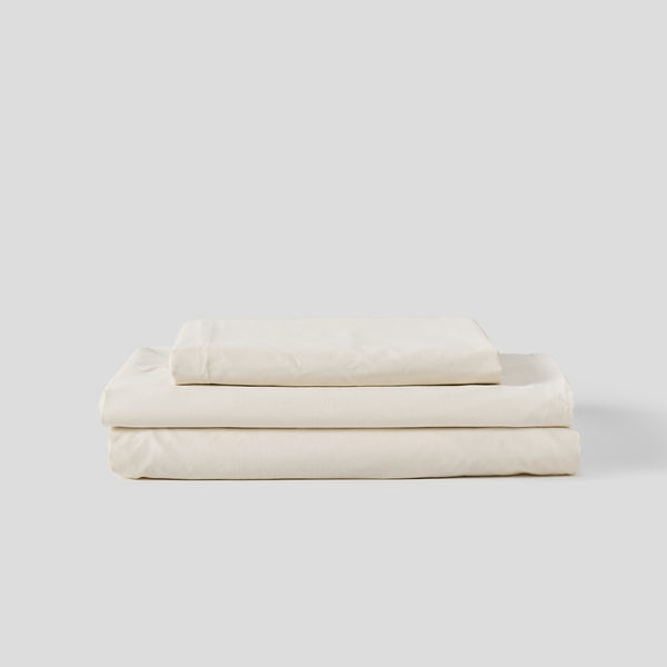 Organic Cotton Percale 300TC Sheet Set Milk