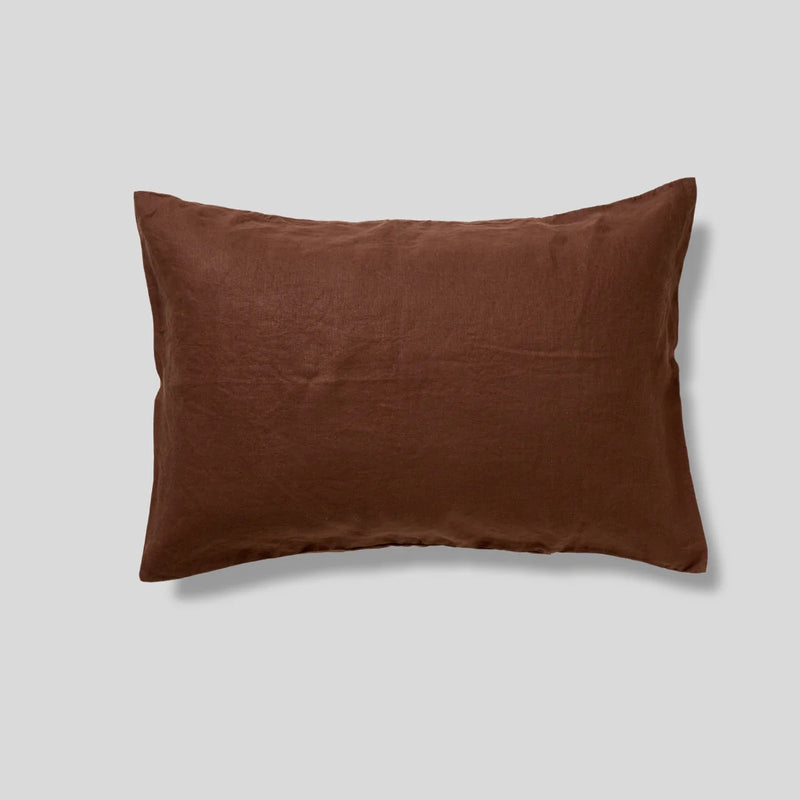 100% Linen Mixed Duvet Set - Chestnut & Cocoa