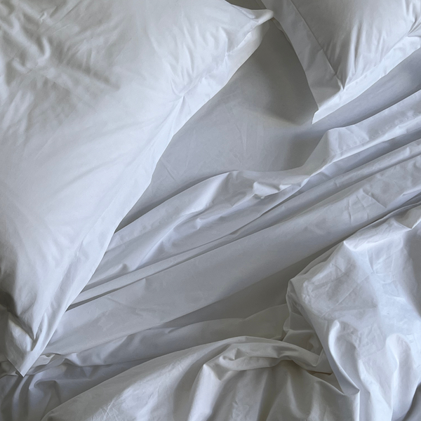 Organic Cotton Percale 300TC Sheet Set in Pure White