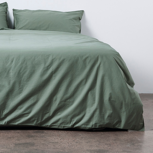Organic Cotton Percale Duvet cover in Thyme