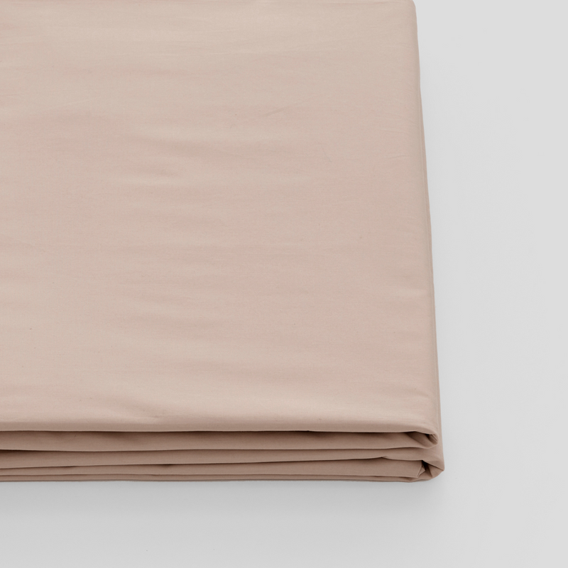 Organic Cotton Percale Fitted Sheet in Almond