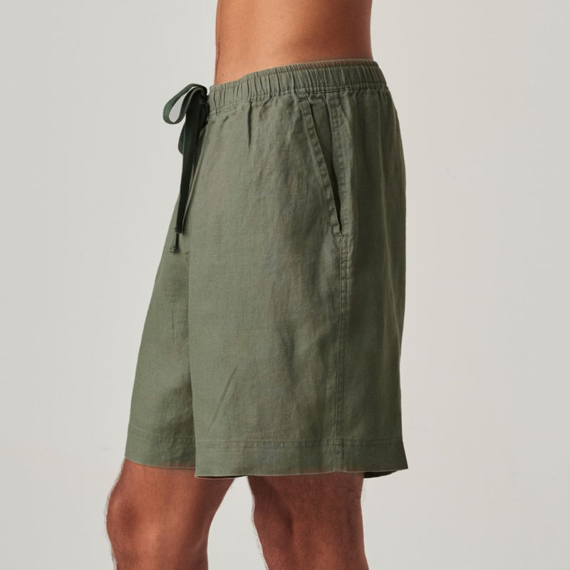 100% Linen Shorts in Khaki - Mens