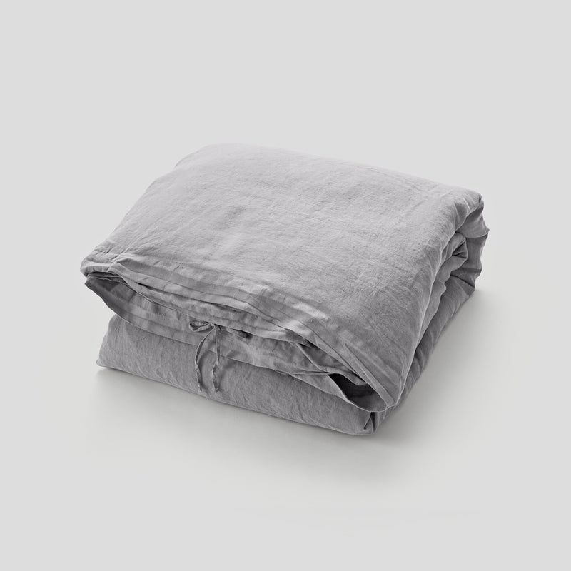 100% Linen Duvet Cover in Cool Grey