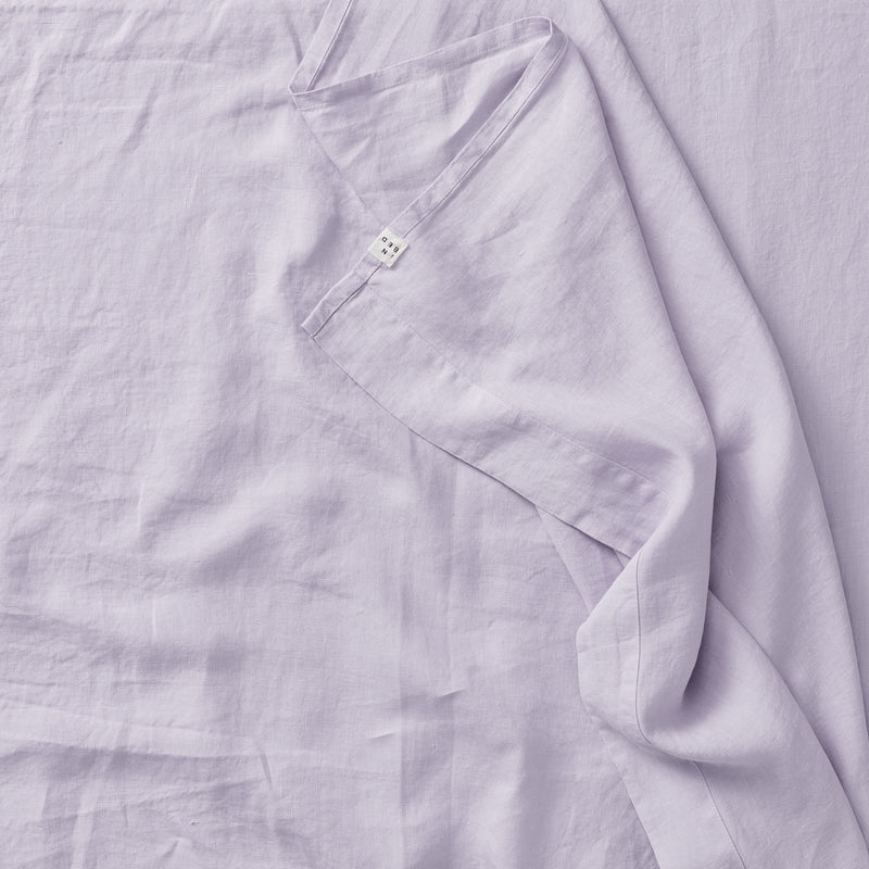 100% Linen Flat Sheet in Lilac