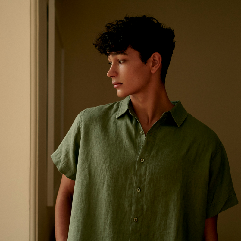 Green short sleeve shirt mens on sale