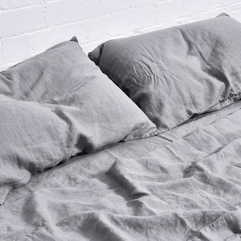 100% Linen Pillowslip Set (of two) in Cool Grey
