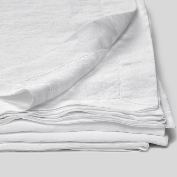 100% Linen Table Cloth In White