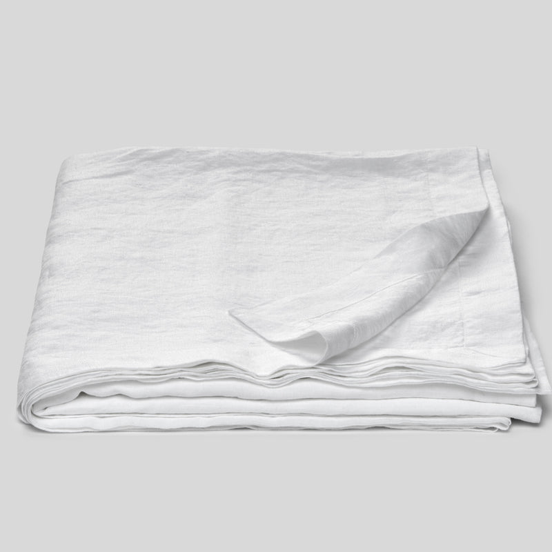 100% Linen Table Cloth In White
