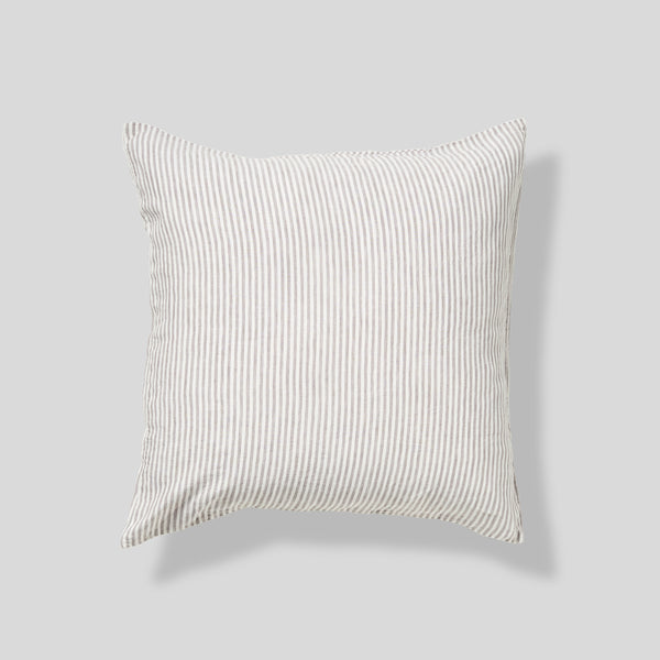100% Linen Pillowslip Set (of two) in Grey & White Stripe