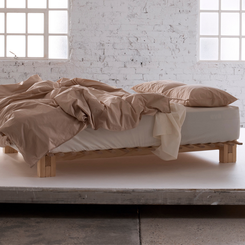 Organic Cotton Percale Duvet cover in Almond